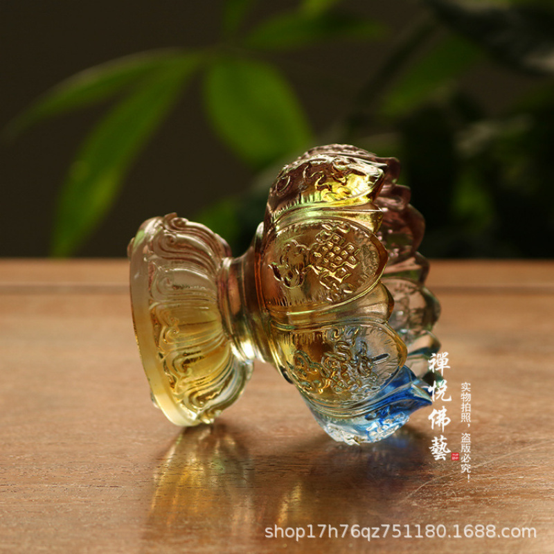 Candle Oil Supplies - حامل شموع زجاجي على شكل زهرة