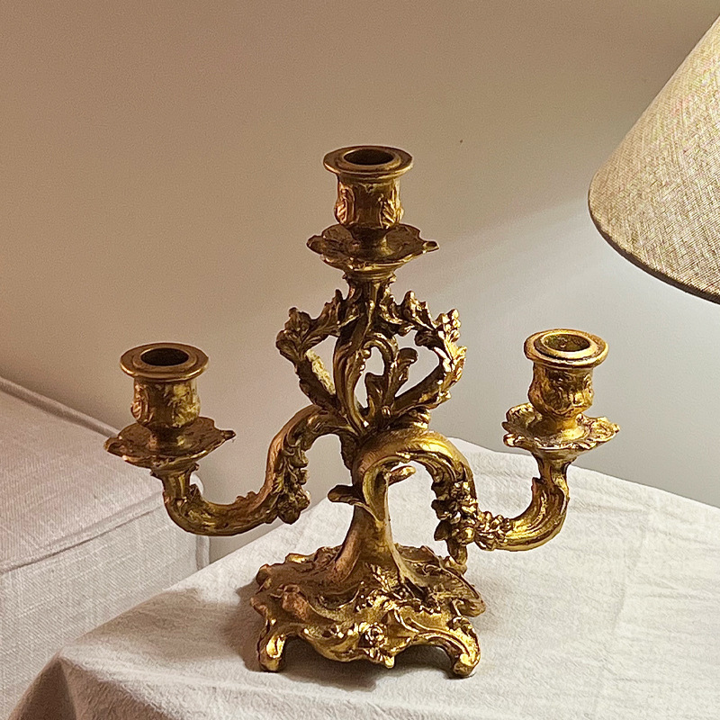 Candle Supplies Luxury - حامل شموع باروكي فاخر للديكور، شمعدان