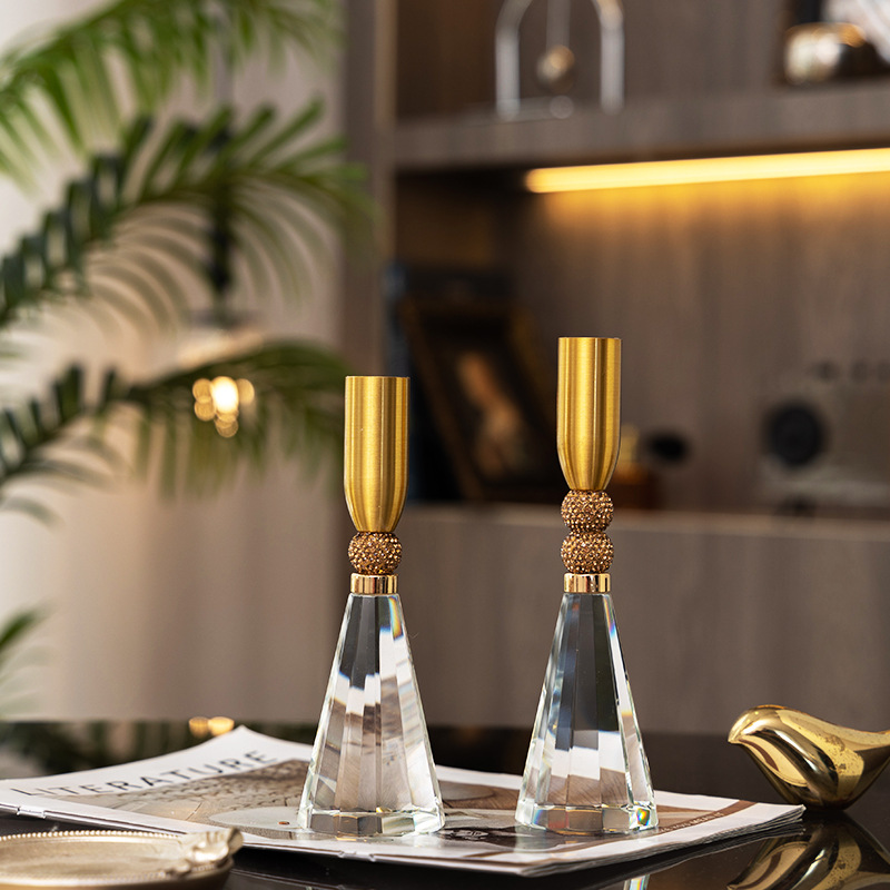 Candle Supplies Luxury - مجموعة زينة لحامل الشموع الزجاجي الكريستالي