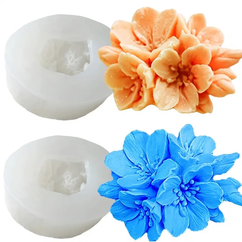 Candle Fragrance Supplies - مجموعة قوالب سيليكون من قطعتين، تصميم