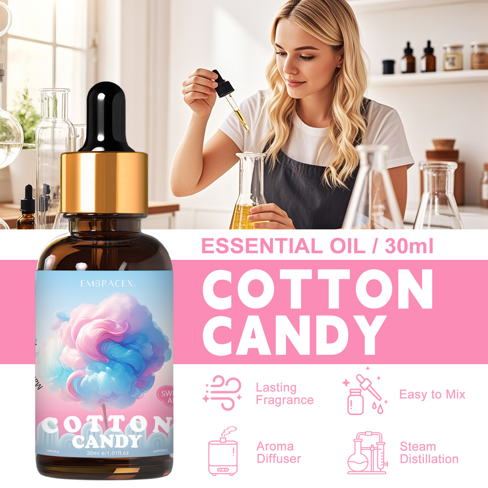 زيت عطري بنكهة حلوى القطن 30 م - مراجعة Candle Oil Supplies وسعره